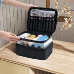 Lager capacity black waterproof makeup bag cosmetic bag for travel