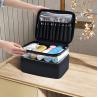 Buy cheap Lager capacity black waterproof makeup bag cosmetic bag for travel from wholesalers