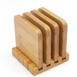 6 Pieces Set Blank Bamboo Coasters Waterproof Light Weight Hot Cold Drinking Mat