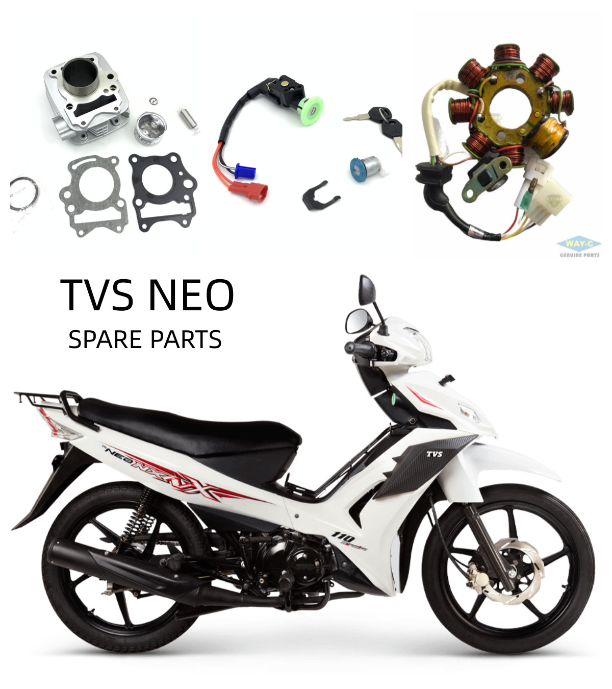 TVS NEO 110 Motorcycle Spare Parts Scooter Accessories Two Wheeler