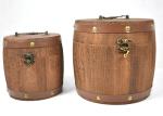 Brown Color Hand Made Wooden Storage Barrels Pine Wood Tea Boxes With Lid