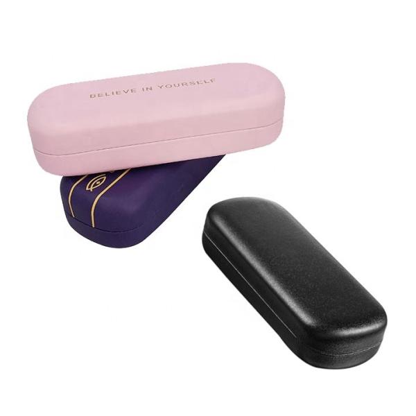 Buy cheap Stylish Black Pink PU Leather Sunglasses Case With Logo Printed from wholesalers