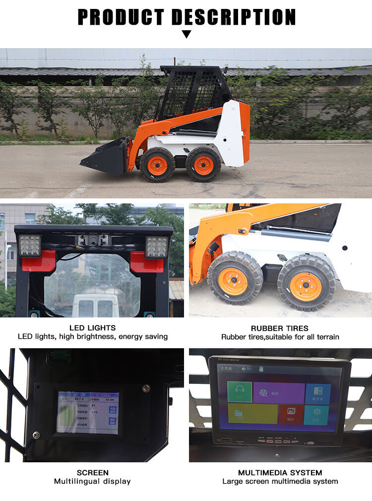 Multi Function 700kg Rated Load Mini Skid Steer Loader 21kw Tracked Excavator