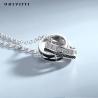 Buy cheap Horsewhip Stainless Steel Jewelry 0.1oz 2.6ft Double Ring Pendant Necklace 316L from wholesalers