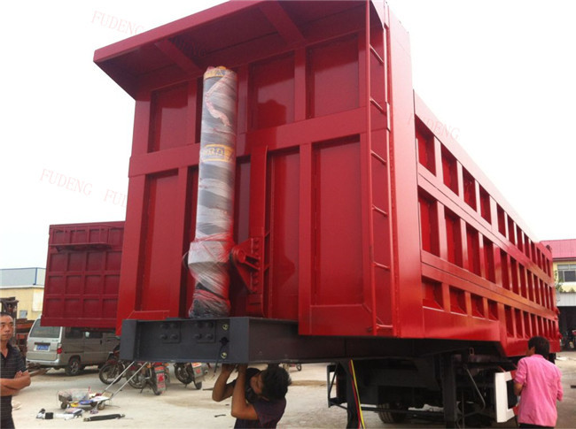 Large Volume Rocker Transport Dump Tractor Trailer 40M3 With Hyva Hydraulic Cyclinder