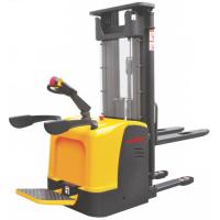 Buy cheap Warehouse 1.2 ton Ride Electric Stacker Truck Narrow Aisle Forklift Stepless Speed Control Alternating Current 1200Kg product