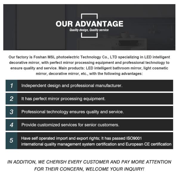 White LED Battery Operated Mirror Modern Battery Powered Bathroom Mirror Round