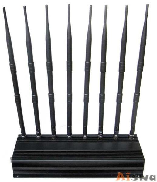 Buy cheap 8 Antennas 16W UHF VHF Jammer , 4G Lte Wireless Internet Wimax Jammer 315Mhz/433Mhz from wholesalers