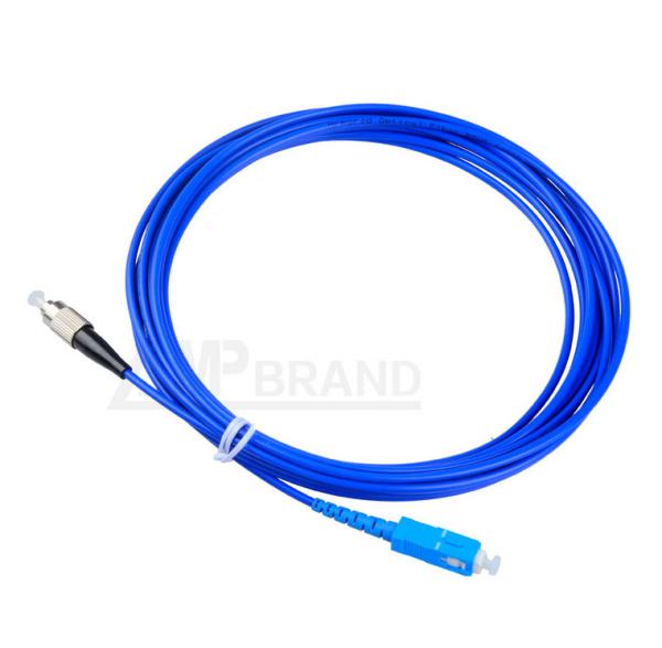 Buy cheap PVC Armored Fiber Optic Jumper SC-FC Singlemode G657A1 9/125 Simplex Blue Cable from wholesalers