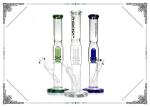 Showerhead Perc Smoking Glass Water Pipe Phoenix Star Straight Tube Green Blue