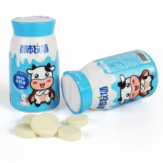 Vitamin C Dietary Fiber Probiotics Milk Tablet / 35g Per Bottle Health Care Products For Children Milk Candy