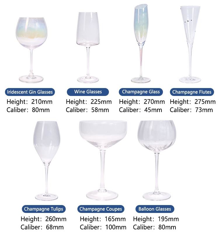 Crystal Stem Champagne Glass 130ml-300ml for Wedding