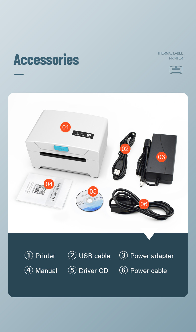 ZJIANG USB Bluetooth 3 Inch Label Printer For Barcode Printing