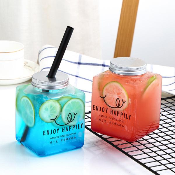 Buy cheap ISO14001 500ml Square Plastic Beverage Bottles Bubble Tea And Soda from wholesalers