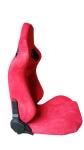 Red Stitching Sport Racing Seats Suede Fabric With Slider Right / Left