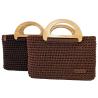 Buy cheap Hand Weaving Natural Hemp Rope Crochet Hand Bag Woven With Wooden Handle from wholesalers
