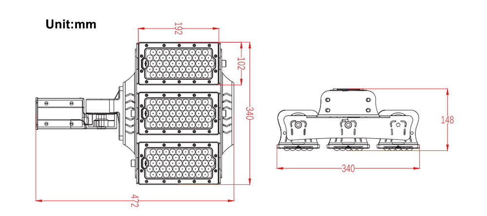 Roadway Highway LED Road Lamp 160lm/w 300W 48000lm 30°/60°/90°/120° Beam Angle
