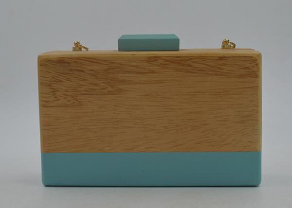 Buy cheap Elegant Rectangle Shape Wooden Clutch Purse , Acrylic Evening Box Clutch Bag from wholesalers