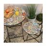 Buy cheap AJUNION 3pcs Outdoor Bistro Metal Table Chair Set Antique Mosaic Ceramic for Garden from wholesalers