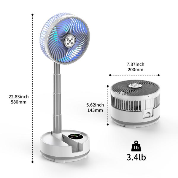 Socool Fan 20000mAh 9th Speed Colour Screen 8h Timing Folding Fan USB Emergency