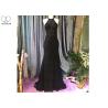 Buy cheap Backless Black Lace Mermaid Prom Dress / Fishtail Waist Beaded Evening Gown from wholesalers