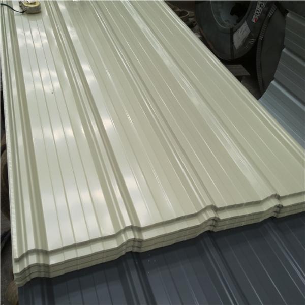 Buy cheap ivory white prepainted metal roofing sheets 4000-840-0.426mm for prefab building from wholesalers