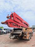 Red and Yellow Used Putzmeister Concrete Pump 38 Meters with Cylinder Type