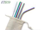 10.5" Color Change Reusable Stainless Steel Cocktail Straws Not Easily Flimsy