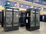 Commercial 2 Glass Doors Freezer With LED Supermarket Black Painted Steel