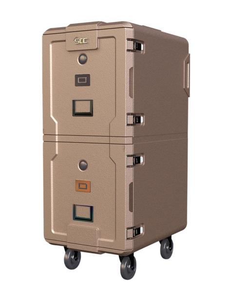 Buy cheap Durable Brown Double Compartment Insulated Food Pan Transport Cart from wholesalers