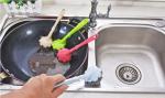 Kitchen Cleaning Stainless Steel Scrubber With Handle Demountable Design