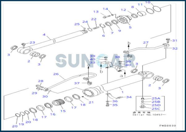 Buy cheap 707-99-57260 7079957260 Arm Cylinder Service Kit Fits PC228UU-1 KOMATSU from wholesalers
