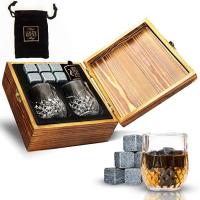 Buy cheap Wood Granite Cocktail Box Kit Crystal Whiskey Glasses And Stones product
