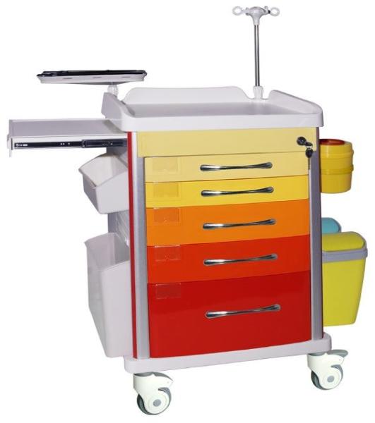 Buy cheap Colorful 5 Locking ABS Drug Storage Medical Trolley With Drawers from wholesalers
