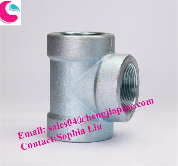 Quality rating 3000LBS threaded tee CS ASTM A105 for sale