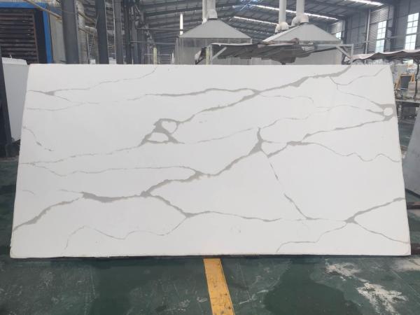 Buy cheap Environmental Friendly Calacatta Quartz Countertops With Grey Vein Low Maintenance from wholesalers