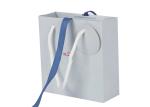 Buy cheap Blue Color Custom Printed Paper Bags With Beautiful Ribbon / Rope Handle from wholesalers