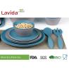 Buy cheap Blue And Gray Bamboo Fiber Dinnerware , Natural Plant Fibre Printed Bamboo Dinner Set from wholesalers