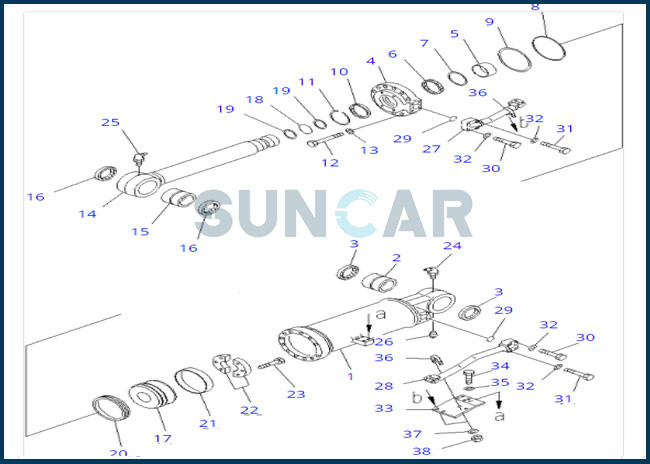 707-99-73080 7079973080 Ripper Lift Cylinder Service Kit Fits D275A-2