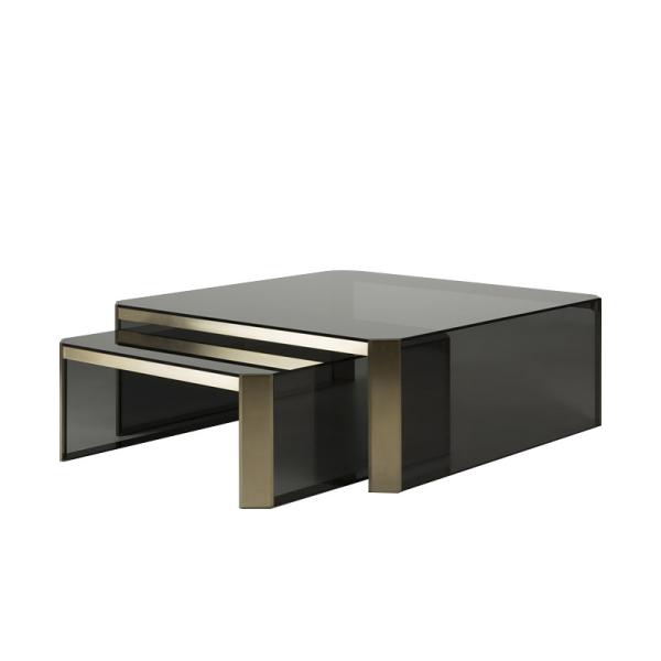 Buy cheap Vintage Rectangular Wooden Coffee Table Luxury Modern Furnitures Fancy Gold Brass Metal Wire from wholesalers