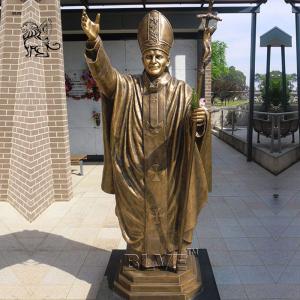 Buy cheap BLVE Bronze Pope Saint St. John Paul II Statue Roman Catholic Religious Life Size Garden Decoration from wholesalers