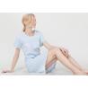 Buy cheap Quick Dry Ladies Night Dresses Sleepwear Blue Printed With Violet Small Flower from wholesalers