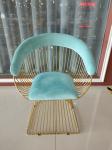 Sponge Seat Cushion 37cm Wrought Iron Dining Chair