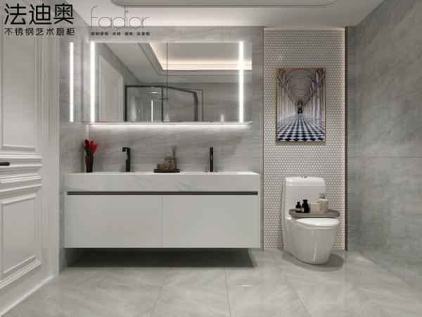 Buy cheap Stylish Modern Minimalist Wall-Mounted Vanity Cabinet Durable Stainless Steel Moisture Resistance from wholesalers