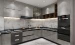 Modern Custom Stainless Steel Kitchen Cabinet Set Furniture Coffee Color