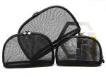Portable small cosmetic bag girl web celebrity black double layer mesh