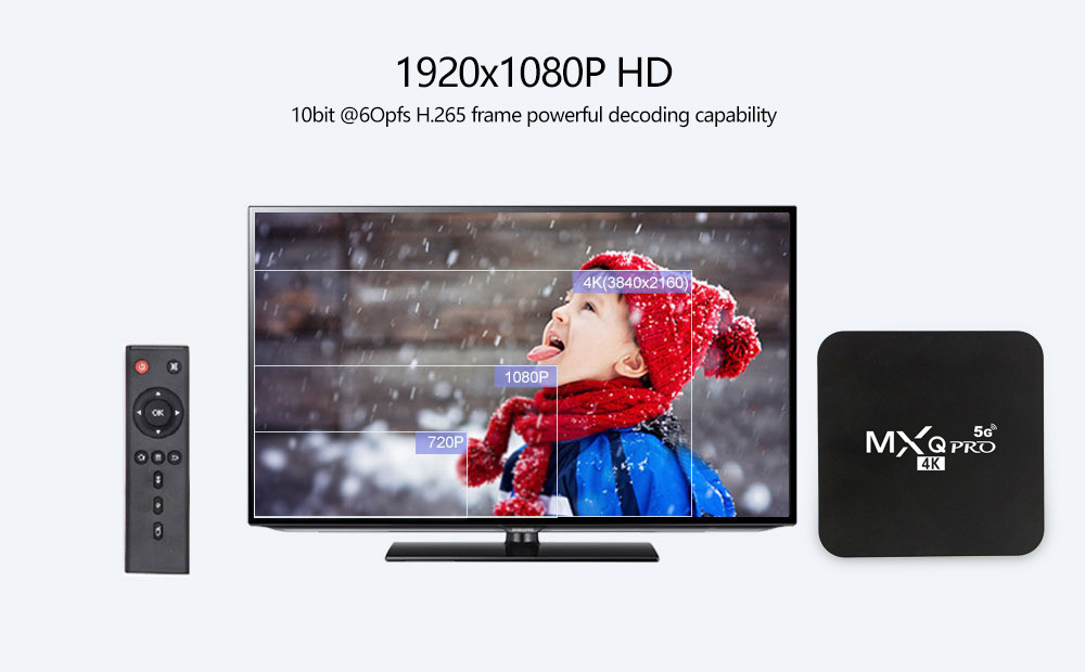 MXQ PRO Amlogic S905W 4K Android 9.0 5G TV Box 2GB 16GB 750MHZ