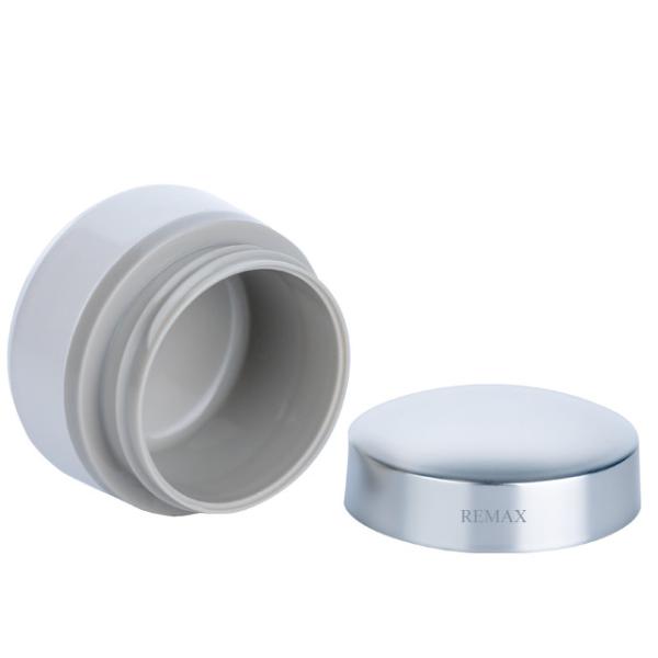 Buy cheap 50ml Grey White Plastic Face Cream Jar With Silver Cap Unisex Frosted Plastic Jar from wholesalers