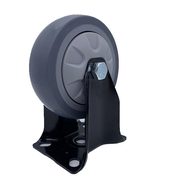 Buy cheap 5 Inch Grey Rigid Fixed Soft Rubber Industrial Caster Wheels from wholesalers