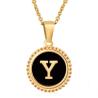 Buy cheap Unique Jewelry 16MM 18K Gold Plated Stainless Steel 3D Shell Letter Necklace Women'S Letter Pendants from wholesalers